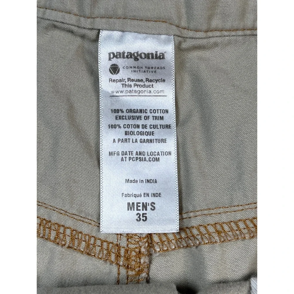 Patagonia Organic Cotton Canvas Mens Shorts Beige Outdoor‎ Casual Size 35